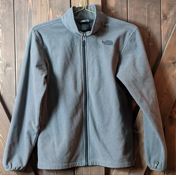 The North face fleece gray zip up- Kids XL